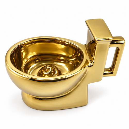 Gold Toilet Mug – top angle